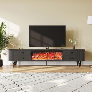 Mobile TV con Camino per <span class=keywords><strong>Soggiorno</strong></span> in Stile Francese Moderno e Lussuoso, <span class=keywords><strong>Simulazione</strong></span> Fiamma 3D, Display LED Ecologico in Legno, <span class=keywords><strong>Arredamento</strong></span> per <span class=keywords><strong>Soggiorno</strong></span> - Product Image 4