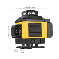 Niveau laser vert auto-nivelant de qualité industrielle 360° avec batterie au lithium pour la construction et la pose d'images, 12 lignes