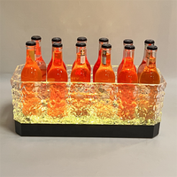 Seau à glace LED moderne personnalisé pour hôtel et restaurant, 12 bouteilles, ensemble de bar en plastique PC pour bar à domicile et usage commercial