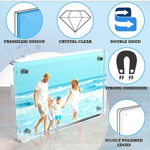 Bền miễn phí đứng tùy chỉnh 10 + 10 mét Acrylic hình ảnh khung rõ ràng hai mặt không khung hiển thị Acrylic từ khung ảnh - Product Image 5