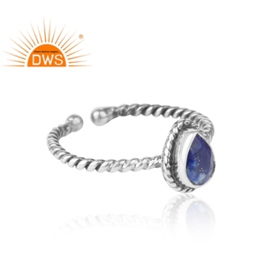 Lapis Lazuli Gemstone Ring Handmade Designer 925 Sterling Silver Ring Antique Rings Jewelry Supplier - Product Image 3