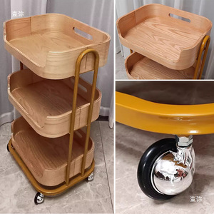Carrito de Salón de Belleza Moderno de Alta Gama con Estante Móvil con Cajones, Construcción de Madera Sólida para Peluquería y Baño - Product Image 3