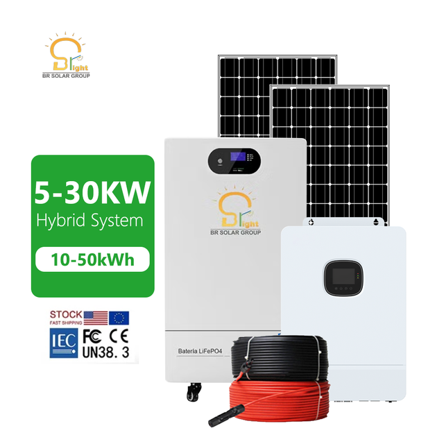 BR SOLAR Long Service Life Hybrid Inverter Solar Power System 5kW MPPT Lithium Ion off Grid Home System