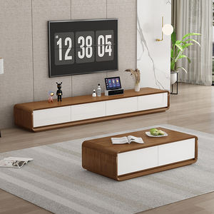 Soporte de TV de Panel de madera de diseño Simple moderno de lujo, mesa de TV minimalista <span class=keywords><strong>para</strong></span> muebles de sala de estar, gabinetes de TV de madera - Product Image 2