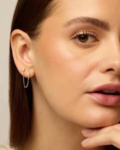 Boucles d'oreilles en or 14 carats avec zircon cubique pour femmes - Product Image 5