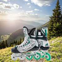 Nouveau design, patins à roulettes de hockey en ligne professionnels à 4 roues avec cadre en alliage d'aluminium pour adultes - Utilisation en extérieur, roulements ABEC-5, noyau en PC