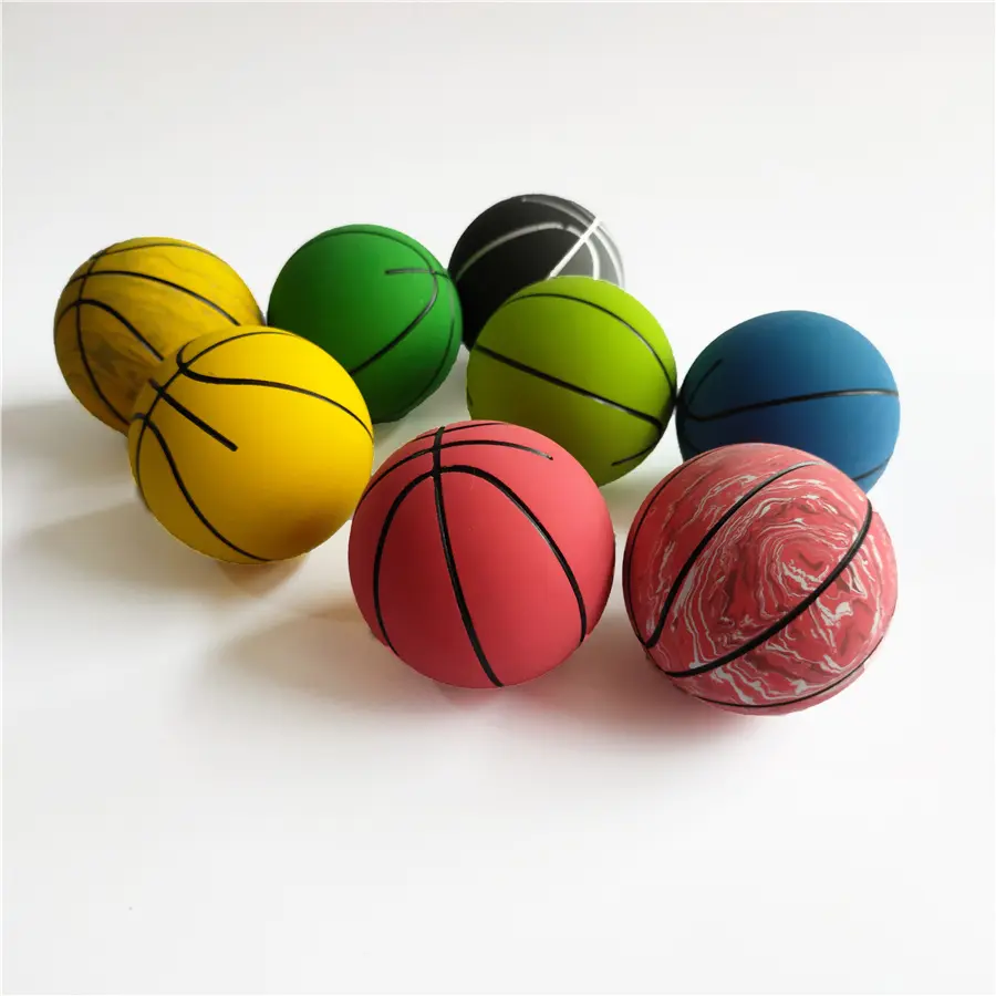 60mm hot sale natural rubber basketball hollow soft rubber bouncing ball