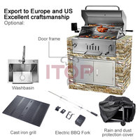 Barbecue vertical au charbon de bois, fumoir, prix d'usine, prix bas, barbecue au charbon de bois et au gaz intégré dans un meuble