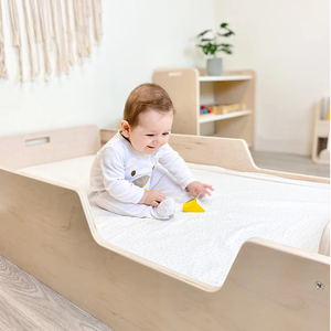 Lit de bébé au sol Montessori, lit de sieste pour la maternelle, lit en contreplaqué, lit à empiler pour enfants, lit spécial pour bébé, lit simple - Product Image 5