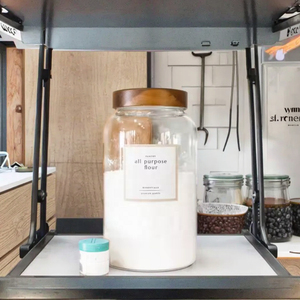 <span class=keywords><strong>Barattolo</strong></span> <span class=keywords><strong>di</strong></span> vetro grande con coperchio in legno <span class=keywords><strong>di</strong></span> Acacia contenitore <span class=keywords><strong>di</strong></span> vetro <span class=keywords><strong>barattolo</strong></span> <span class=keywords><strong>di</strong></span> biscotti da cucina contenitori per alimenti conservati per farina <span class=keywords><strong>di</strong></span> grano - Product Image 4