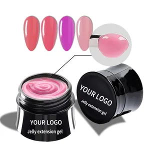 Make Your Logo No-Flowing Poly French Nude Colors Soak Off UV Jelly Nail Extension Gel