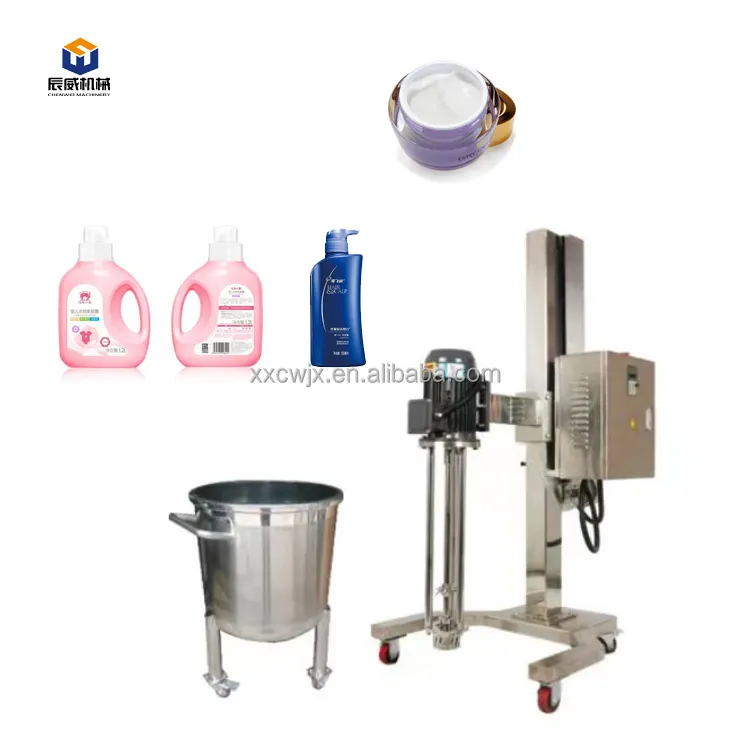 200L 500L Blender Emulsion Cosmetic Mixer Homogenizer Emulsifying Industrial Mixer Machine Hydraulic Lift Dispersing Machine