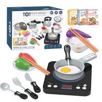 Nouvelle Simulation cuisinière à Induction appareil ménager ustensiles de cuisine rôle plastique souple jouer merveille cuisine électrique jouer ensemble jouets