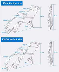 سرير قابل للطي متعدد الوظائف قابل للتعديل ومحمول للسفر والاسترخاء في الحديقة والشاطئ - Product Image 3