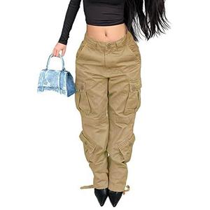 Pantalons streetwear pour femmes, très vendus, <span class=keywords><strong>avec</strong></span> <span class=keywords><strong>de</strong></span> nombreuses poches, jeans cargo en coton, baggy pour femmes - Product Image 4