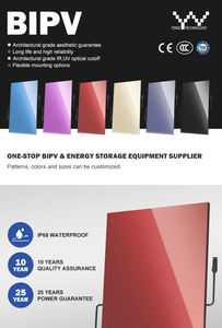 YONZ bipv facciata pannello solare 120watt sistema trasparente pannello solare personalizzabile doppio vetro smalto - Product Image 6