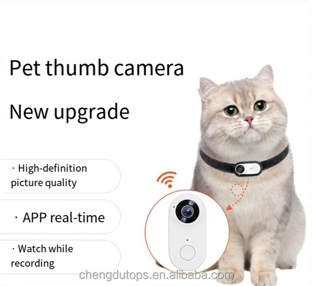 Mini Smart Pet  Cat Collar Camera with 4G Network New App Small Action Body Camera for Real-Time Viewing Magnetic Removable
