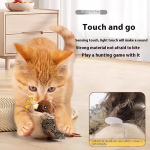 Şarj Edilebilir Elektrikli Simülasyon Kuş İnteraktif Evcil Hayvan Peluş Yıkanabilir Dolgulu Oyuncaklar Kedi Köpek için - Product Image 6