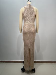 Migugarment 2025エレガントなパーティー用プロムドレスブティックスタイルビーズスパンコール刺繍カットアウトデザインボディコンマキシドレス - Product Image 5