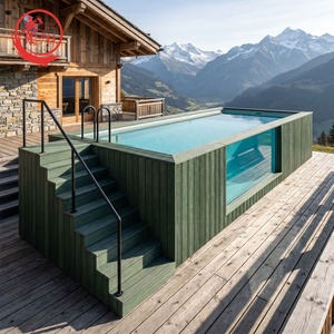 <span class=keywords><strong>Piscine</strong></span> Spa Portable Préfabriquée en Fibre de Verre de 20 pieds avec Cascade, pour Installation Hors Sol en Conteneur, Fournitures Extérieures - Product Image 1