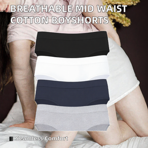 Culottes hipster taille moyenne pour femme, couvrantes, en coton respirant, couleur unie, pour usage quotidien, 2026 - Product Image 2