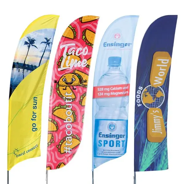 Предлагая высокоэффективные флаги баннеры пользовательские рекламные пляжные перья флаги дисплеи