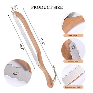 Roilife Precio al por mayor Rebanadora dentada de madera Arco Cuchillo de pan con batidor de masa cojo de pan - Product Image 5