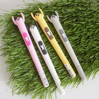 Stylo Gel 3D O&Q Luxe Ours Mignon Dessin Animé 0,5 mm Encre Bleue/Noire Matériau Caoutchouc Fournitures de Bureau Étudiant Coffret Cadeau Enfants