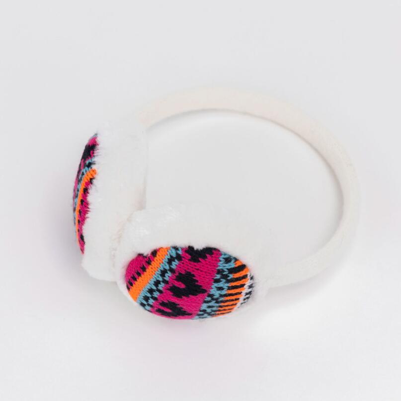 Зимние вязаные наушники с рисунком сердца для женщин, индивидуальные уличные пушистые теплые зимние наушники из искусственного меха для езды на велосипеде, этнические наушники