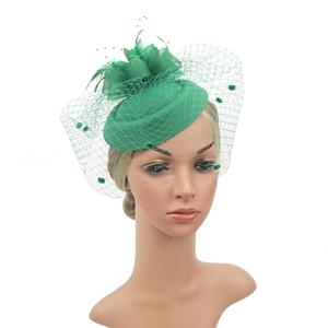 En gros, Coiffe de mariée européenne, Voile vintage, Fascinator, Accessoires capillaires à plumes, <span class=keywords><strong>Chapeau</strong></span> élégant pour courses hippiques et événements de <span class=keywords><strong>mariage</strong></span> - Product Image 5