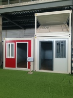 Maison préfabriquée en conteneur à emballage plat, maison modulaire préfabriquée avec plancher et toit, maison miniature flexiblement combinable