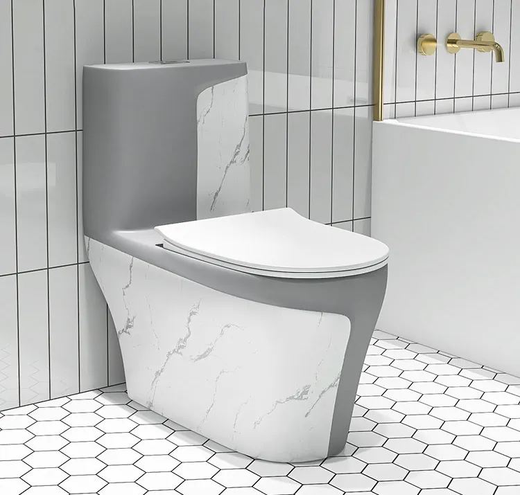Moderne Grijze Kleur Badkamer Commode Een Stuk Waterkast Wc Keramische Marmeren Toiletpot