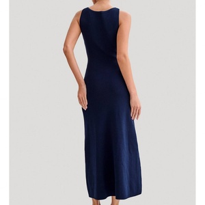 ขายส่งเสื้อผ้าสั่งทำคุณภาพสูงสำหรับฤดูร้อน แบบไม่มีแขน คอติดกระดุม มีกระเป๋า ทรงเข้ารูป ผ้ายืด/โพลีเอสเตอร์ เรียบง่าย สบายๆ ความยาวปานกลาง - Product Image 3