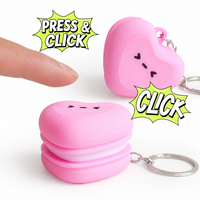 Porte-clés 3D anti-stress créatif en forme de dessert (gâteau au café, macaron) avec fonction de clic, jouet sensoriel pour soulager le stress des doigts, vente en gros et personnalisation