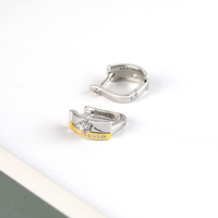 Boucles d'oreilles créoles rondes en argent rhodié pour femmes, tendance, avec zircon cubique, en argent sterling 925, cadeaux de fiançailles, vente en gros