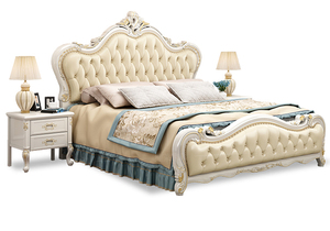 <span class=keywords><strong>Cama</strong></span> <span class=keywords><strong>Continental</strong></span> Blanca Personalizada de Estilo Princesa, <span class=keywords><strong>Cama</strong></span> Queen de 2.2 m, <span class=keywords><strong>Cama</strong></span> Doble Americana, Juego de Muebles para Dormitorio - Product Image 2