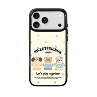 Coque de téléphone AG Feeling Black Edge avec motif Ours de fête doré pour iPhone 17, 17 Pro Max, 16 Pro, 15, 15 Pro Max, 15 Pro, 14 Pro Max – Coque magnétique
