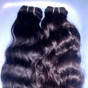 Indian Virgin Natural Curly 100% Temple Remy Hair Extensions Natural Color No Shedding No Tangling <b>Machine</b> Double Weft All - Product Image 1