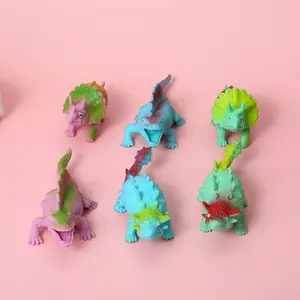 Venta al por mayor TPR suave colorido múltiples modelo de dinosaurio juguete de descompresión