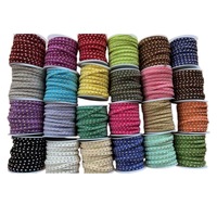 Vente en gros de rivets semi-ronds en velours coréen coloré de 5 mm, à une rangée, pour accessoires vestimentaires et composants de bijoux DIY