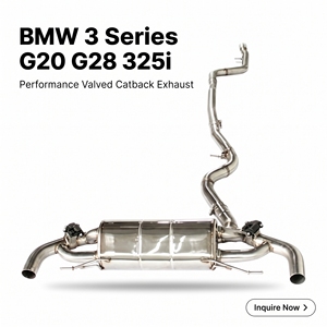 Tuyau de performance en acier inoxydable 304 Vortex pour BMW G20 G28 325i avec double clapet électrique et conduit de sortie latérale - Product Image 1