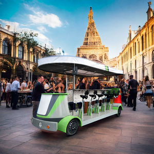 مخصصة 4 عجلات دراجة بيرة كهربائية دراجة حانة مع شريط متنقل وبطارية لنقل دراجة البيرة - Product Image 3