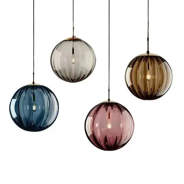 Lamp Modern Oil Pink Lotus Nordic Glass Lamp For Glass Ceiling Hanging Lamp