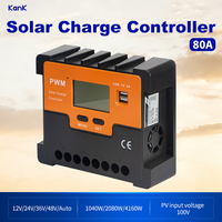 Meilleur prix pour un contrôleur de charge solaire PWM avec écran LCD, 12V/24V/48V/Automatique, contrôleur de charge solaire 80A