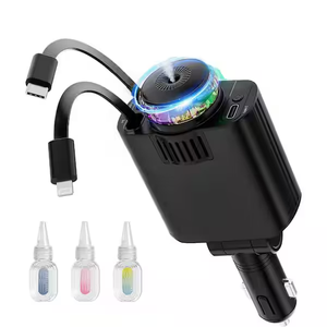 Diffuseur <span class=keywords><strong>d</strong></span>'arômes de voiture de luxe SOCELI avec purificateur <span class=keywords><strong>d</strong></span>'<span class=keywords><strong>air</strong></span>, câble rétractable, charge rapide 5V 3A, diffuseur de voiture de luxe - Product Image 1