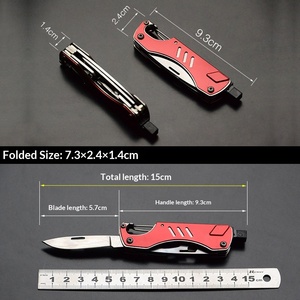 Cuchillo multifunción, cuchillo plegable de acero inoxidable para emergencias, rompecristales para coche, navaja multiusos - Product Image 4