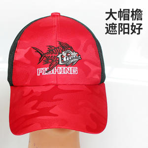 Fishing <b>Hat</b> And Gloves Set Printed Red <b>Camo</b> Design Outdoor Sun Protection Mesh Cap With Fish Logo Two Piece Gear - Product Image 5