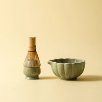 Ensemble de bols à matcha Chasen en céramique écologique Fouet japonais Support de livres Fait à la main Kit de cérémonie du thé de style dynastie Song
