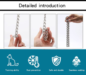 Steel Nickel Plated <b>Chain</b> <b>Dog</b> <b>Collar</b> & Name Tag ID Tag Durable & Strong for Walks & Going Out - Product Image 4