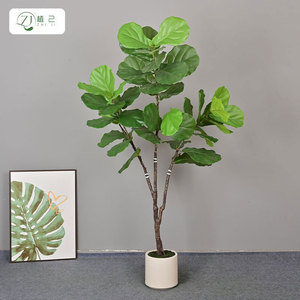 Plante artificielle Zhi Ji Ficus lyrata 210 cm de haut, simulation réaliste, décoration intérieure au sol - Product Image 3